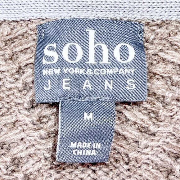 Women's New York & Company Sweater | Tan | Crew Neck | Medium | Pockets - Picture 11 of 13